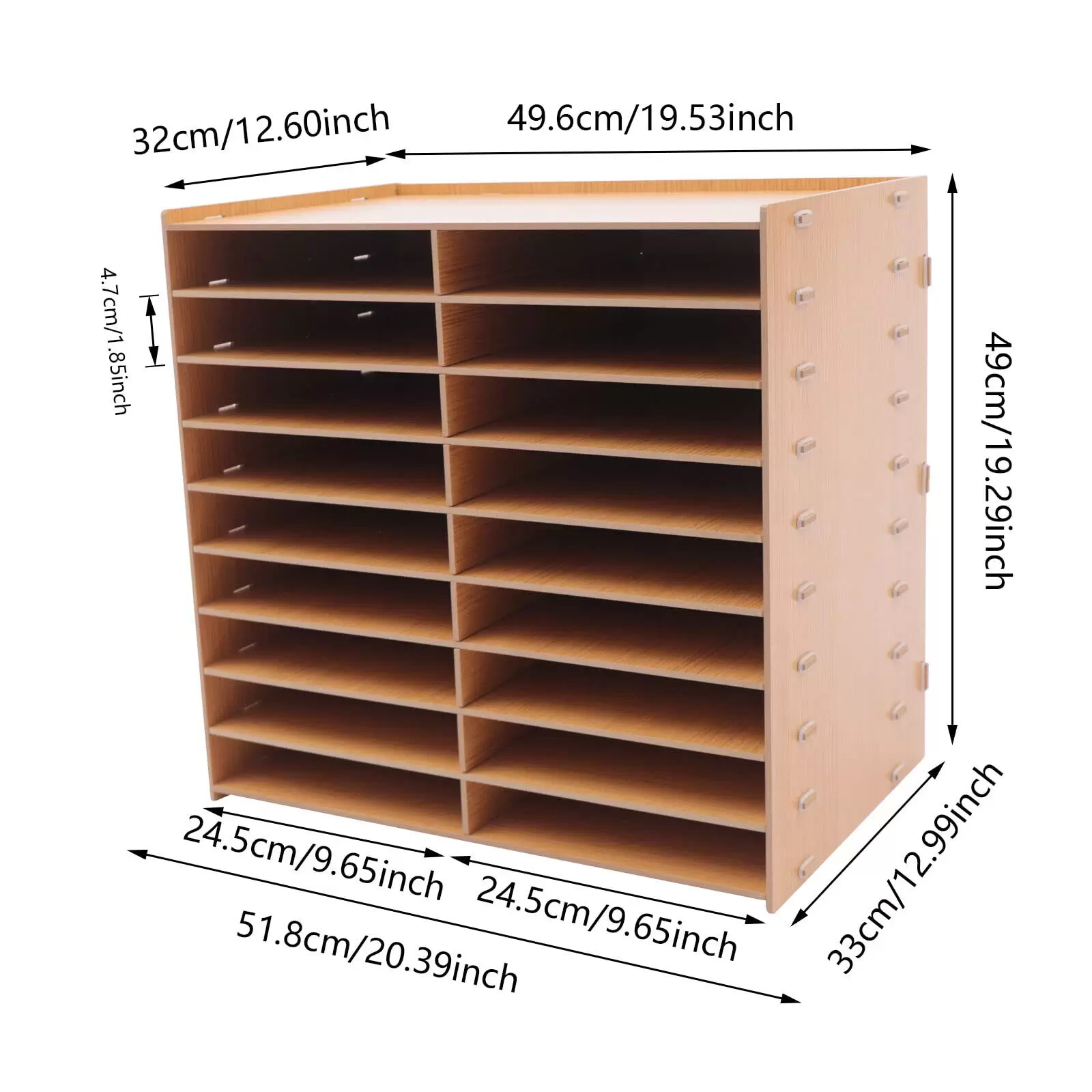 Porte-documents en bois - Compartiment de rangement pour documents - Organiseur de bureau - Pour classeur en papier A4 Porte-documents en bois - Compartiment de rangement pour documents - Organiseur de bureau - Pour classeur en papier A4
