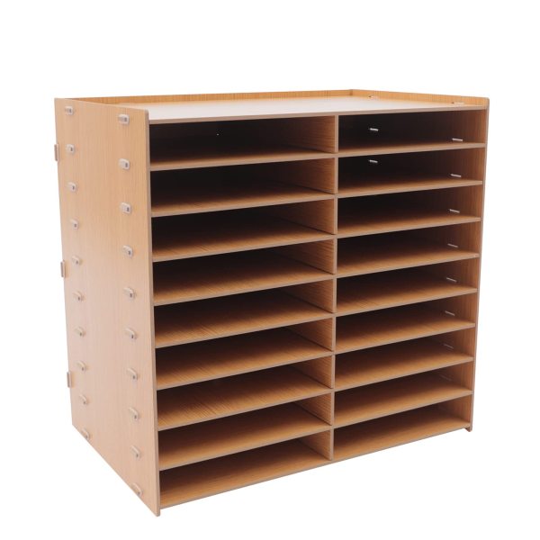Porte-documents en bois - Compartiment de rangement pour documents - Organiseur de bureau - Pour classeur en papier A4