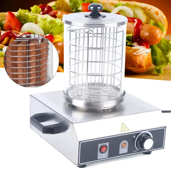 Hot Dog Maker, Réchauffeur de hot-dog, Machine à Hot Dog Professionnelle, Appareil Hot Dog, Cage en acier inoxydable, 350 W/422 W. (Machine à hot-dog) Hot Dog Maker, Réchauffeur de hot-dog, Machine à Hot Dog Professionnelle, Appareil Hot Dog, Cage en acier inoxydable, 350 W/422 W. (Machine à hot-dog)