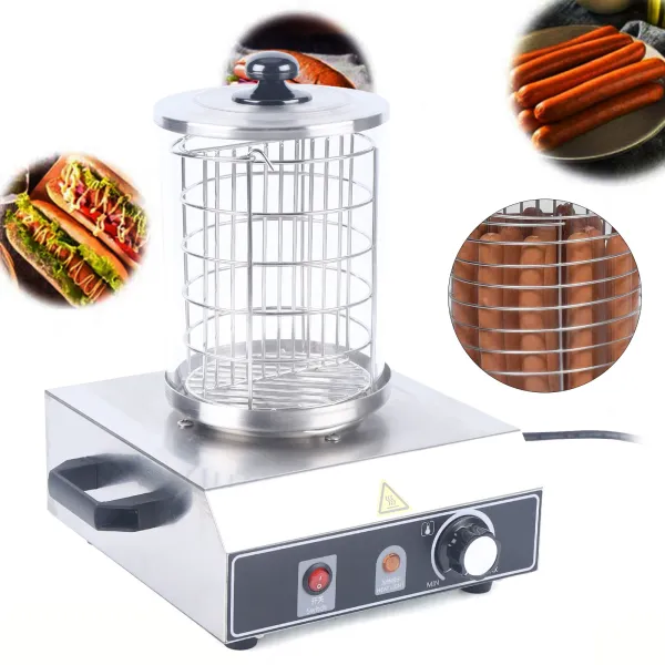 Hot Dog Maker, Réchauffeur de hot-dog, Machine à Hot Dog Professionnelle, Appareil Hot Dog, Cage en acier inoxydable, 350 W/422 W. (Machine à hot-dog) Hot Dog Maker, Réchauffeur de hot-dog, Machine à Hot Dog Professionnelle, Appareil Hot Dog, Cage en acier inoxydable, 350 W/422 W. (Machine à hot-dog)