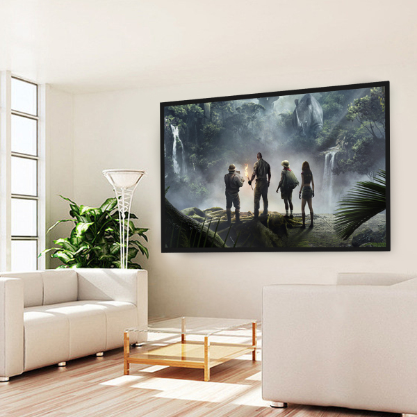 Grand projecteur mural 100 pouces, projecteur 16:9, cadre en aluminium, vidéoprojecteur extérieur à grande portée, maison pour entreprise de cinéma maison Grand projecteur mural 100 pouces, projecteur 16:9, cadre en aluminium, vidéoprojecteur extérieur à grande portée, maison pour entreprise de cinéma maison