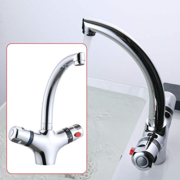 Robinet de lavabo à 2 poignées - Style rétro - Pour cuisine, buanderie, salle de bain