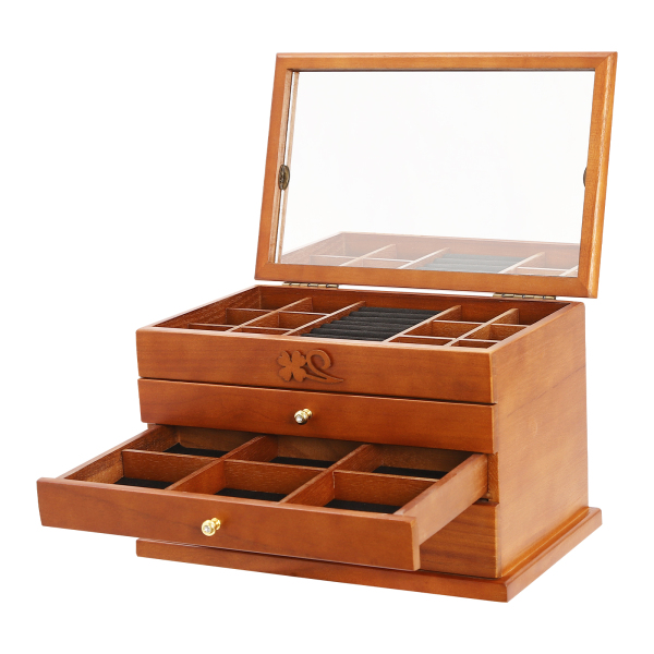 Boîte À Bijoux Rétro, Boîte À Bijoux À Tiroir Vintage À 4 Couches De