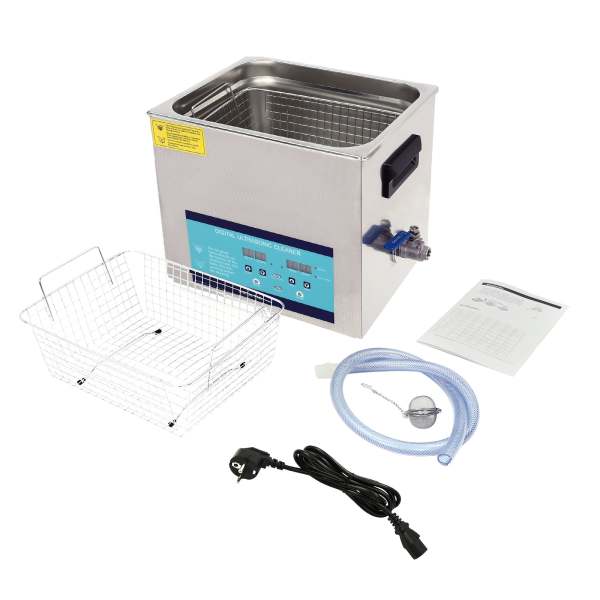 Appareil de nettoyage à ultrasons avec panier chauffant - Minuterie numérique - Nettoyeur à ultrasons professionnel en acier inoxydable