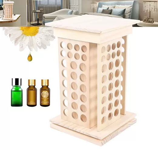 Étagère de rangement pour huiles essentielles - 104 compartiments - Pour exposer et organiser - 8 étages - En bois