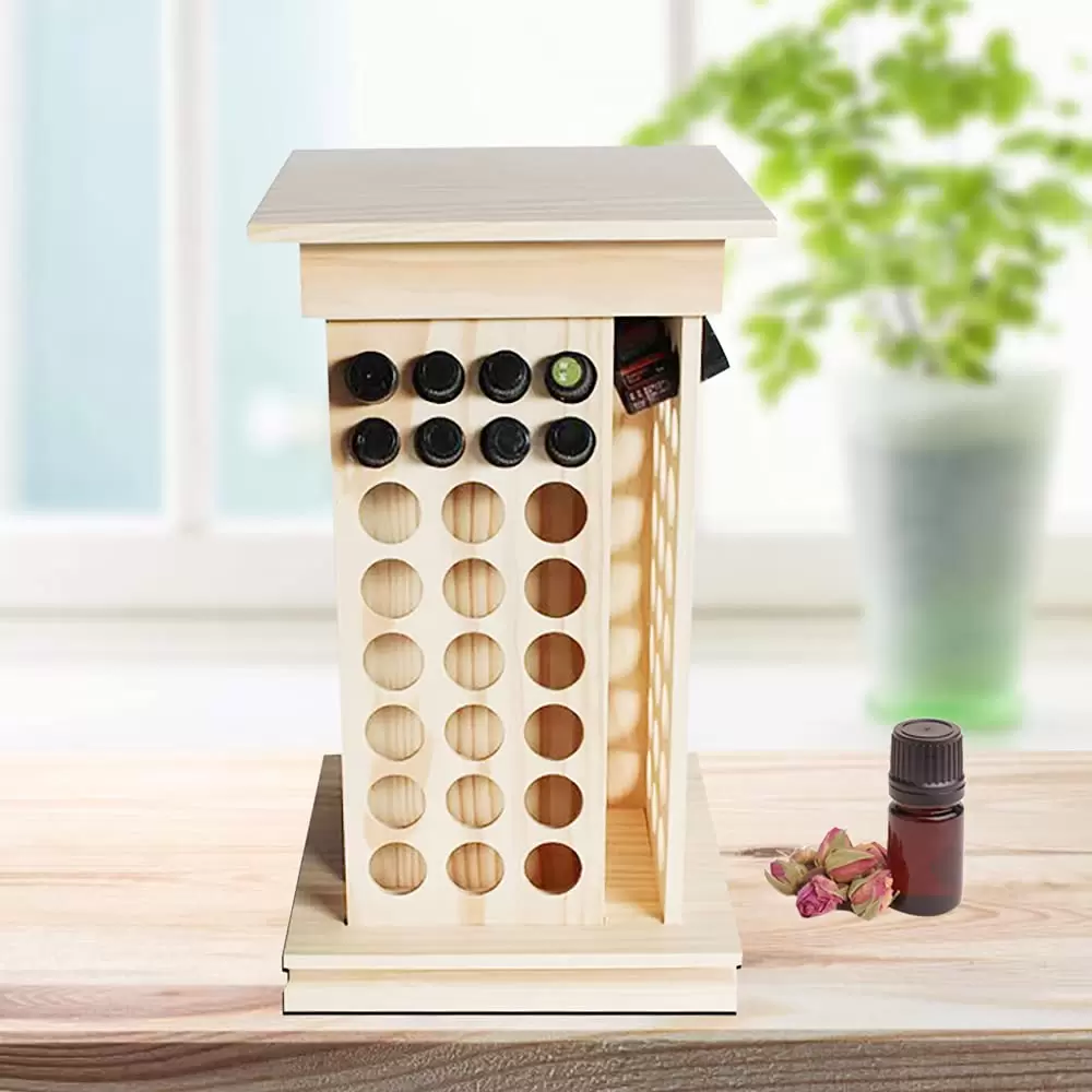 Étagère de rangement pour huiles essentielles - 104 compartiments - Pour exposer et organiser - 8 étages - En bois Étagère de rangement pour huiles essentielles - 104 compartiments - Pour exposer et organiser - 8 étages - En bois
