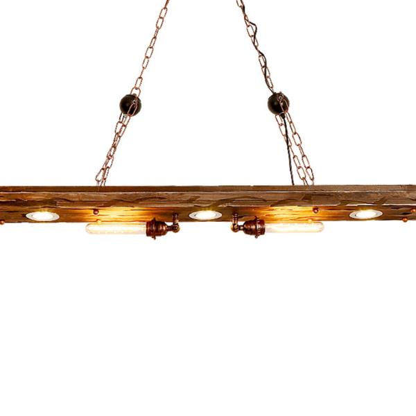Plafonnier à pendule de conception vintage, poutre en bois, suspension de salon, lampe industrielle de salon, 38W 110V