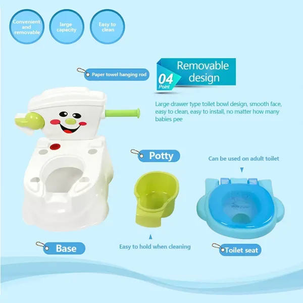 Toilettes pour enfant, pot d'apprPot pour enfant avec siège amovible (bleu)