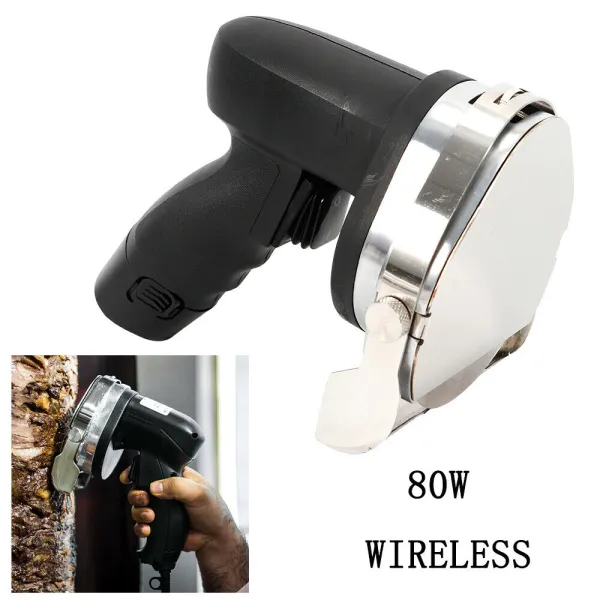 Couteau à kebab électrique portable professionnel - Avec largeur de coupe réglable - Sans fil - Rechargeable