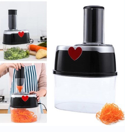 Coupe Légumes Électrique Coupe Spirale Trancheur Hacheur Râpe de Cuisine Spirale pour Courgettes Carottes Concombres 2L