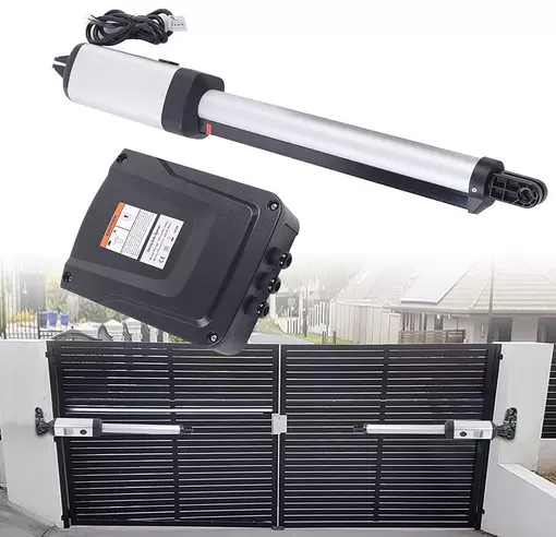 Kit d'Ouverture de Portail Automatique Opérateur de Portail Solaire à Usage Intensif pour Portails Battants Simples