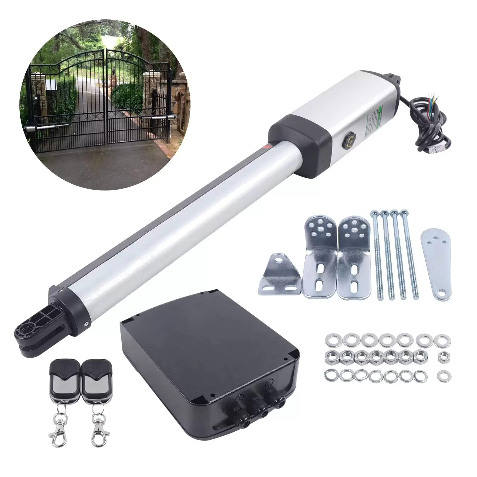 Kit d'Ouverture de Portail Automatique Opérateur de Portail Solaire à Usage Intensif pour Portails Battants Simples Kit d'Ouverture de Portail Automatique Opérateur de Portail Solaire à Usage Intensif pour Portails Battants Simples