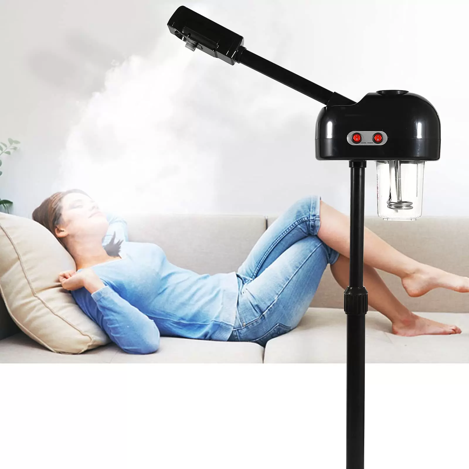 KITNEED Vaporisateur de sauna facial, Vapeur visage, Équipement d'humidificateur facial à vapeur, Vapeur de brume de sauna facial Noir.