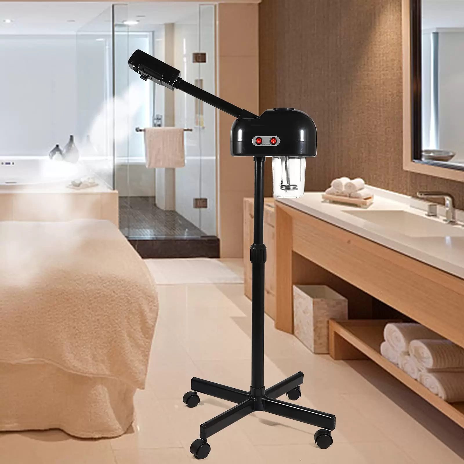 KITNEED Vaporisateur de sauna facial, Vapeur visage, Équipement d'humidificateur facial à vapeur, Vapeur de brume de sauna facial Noir.