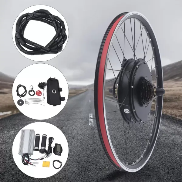 Kit de conversion de vélo électrique 1500 W 48 V 26 pouces pour vélo électrique Kit de conversion de vélo électrique 1500 W 48 V 26 pouces pour vélo électrique