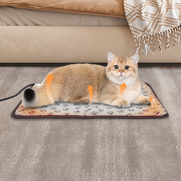 Coussin chauffant pour animaux de compagnie, tapis chauffant pour animaux de compagnie, tapis chauffant électrique（empreinte）