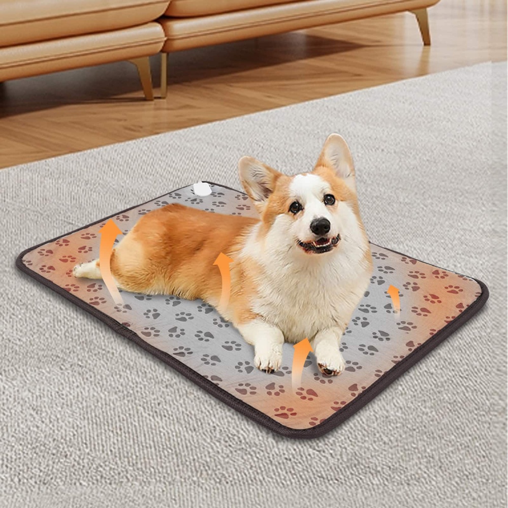 Coussin chauffant pour animaux de compagnie, tapis chauffant pour animaux de compagnie, tapis chauffant électrique（empreinte）