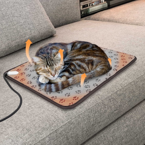 Coussin chauffant pour animaux de compagnie, tapis chauffant pour animaux de compagnie, tapis chauffant électrique（empreinte）
