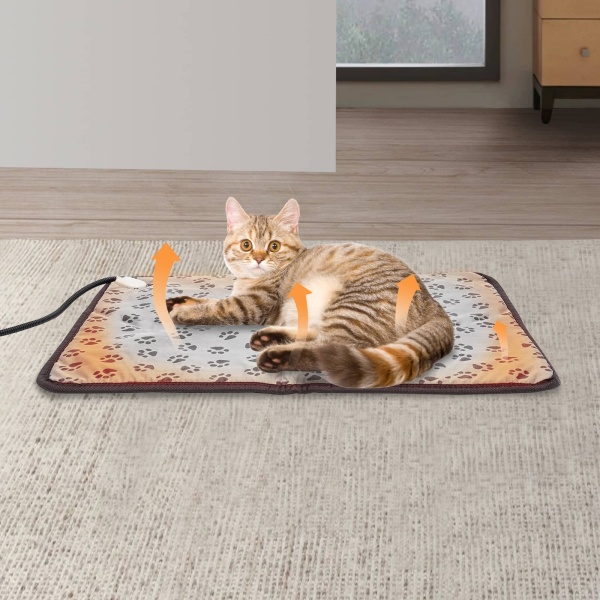 Coussin chauffant pour animaux de compagnie, tapis chauffant pour animaux de compagnie, tapis chauffant électrique（empreinte）