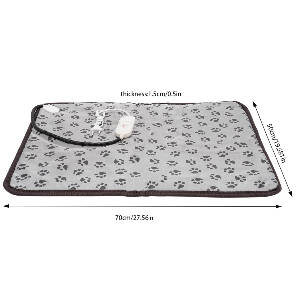 Coussin chauffant pour animaux de compagnie, tapis chauffant pour animaux de compagnie, tapis chauffant électrique（empreinte）