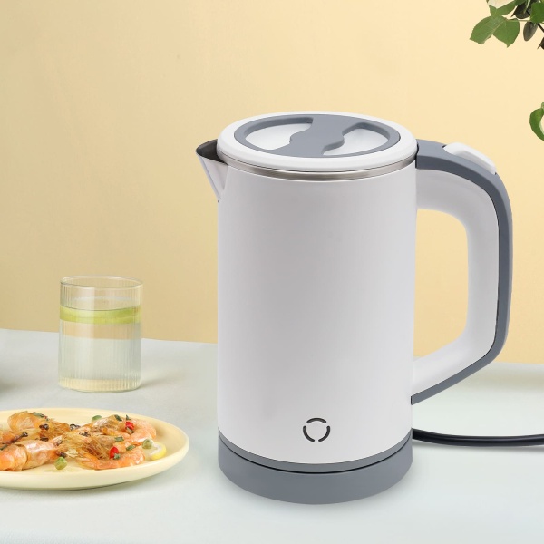 Bouilloire de voyage 800ML, mini bouilloire de camping portable, bouilloire de voyage en acier inoxydable (blanc)