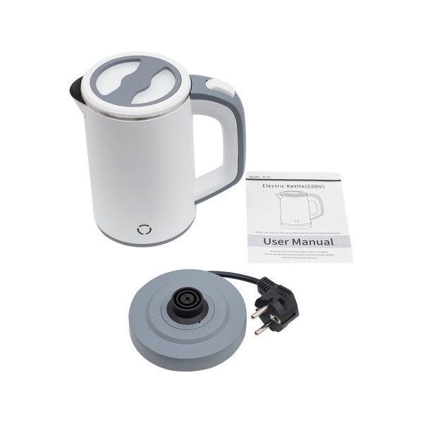 Bouilloire de voyage 800ML, mini bouilloire de camping portable, bouilloire de voyage en acier inoxydable (blanc)