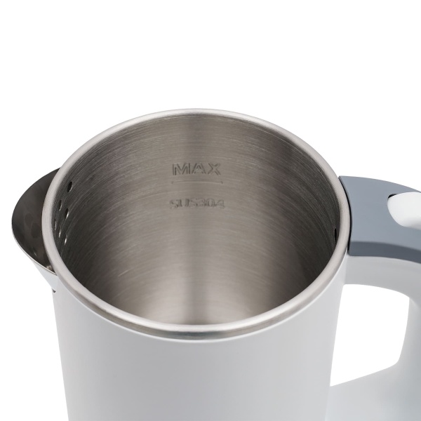 Bouilloire de voyage 800ML, mini bouilloire de camping portable, bouilloire de voyage en acier inoxydable (blanc)