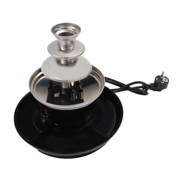 Fontaine à chocolat électrique - En acier inoxydable - Fondue à 3 niveaux - Avec assiette à fruits - Pour fête d'anniversaire, mariage Fontaine à chocolat électrique - En acier inoxydable - Fondue à 3 niveaux - Avec assiette à fruits - Pour fête d'anniversaire, mariage