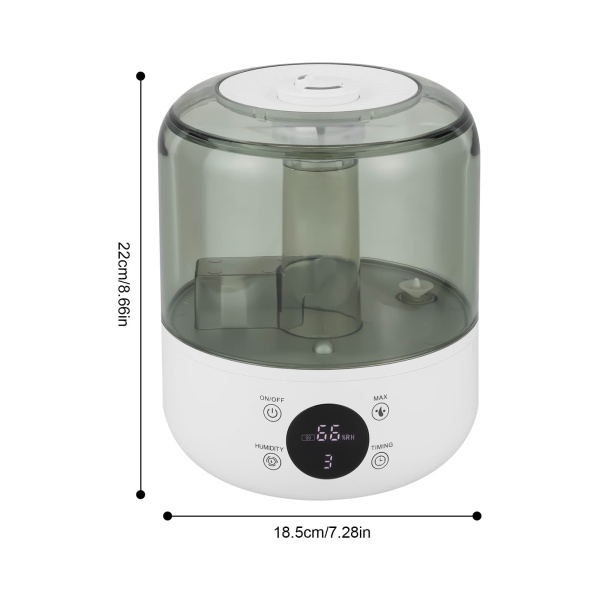 Humidificateur électrique à remplissage par le haut, diffuseur d'humidité d'ambiance, humidificateur à ultrasons, 18.5*22cm, blanc