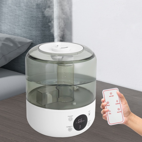 Humidificateur électrique à remplissage par le haut, diffuseur d'humidité d'ambiance, humidificateur à ultrasons, 18.5*22cm, blanc