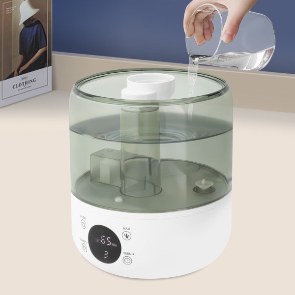 Humidificateur électrique à remplissage par le haut, diffuseur d'humidité d'ambiance, humidificateur à ultrasons, 18.5*22cm, blanc