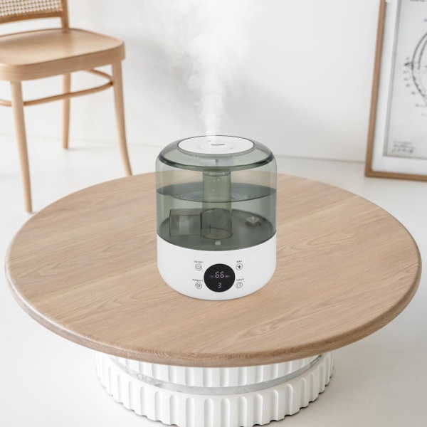 Humidificateur électrique à remplissage par le haut, diffuseur d'humidité d'ambiance, humidificateur à ultrasons, 18.5*22cm, blanc