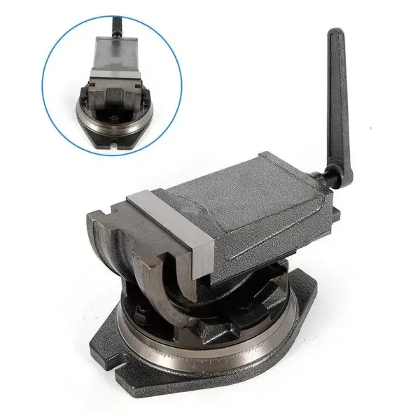 5 " Étau inclinable pour perceuse avec Base tournante (125mm Largeur de mâchoire, 95mm Ouverture de mâchoire, 0° - 90° inclinable, 360° tournant) 5 " Étau inclinable pour perceuse avec Base tournante (125mm Largeur de mâchoire, 95mm Ouverture de mâchoire, 0° - 90° inclinable, 360° tournant)