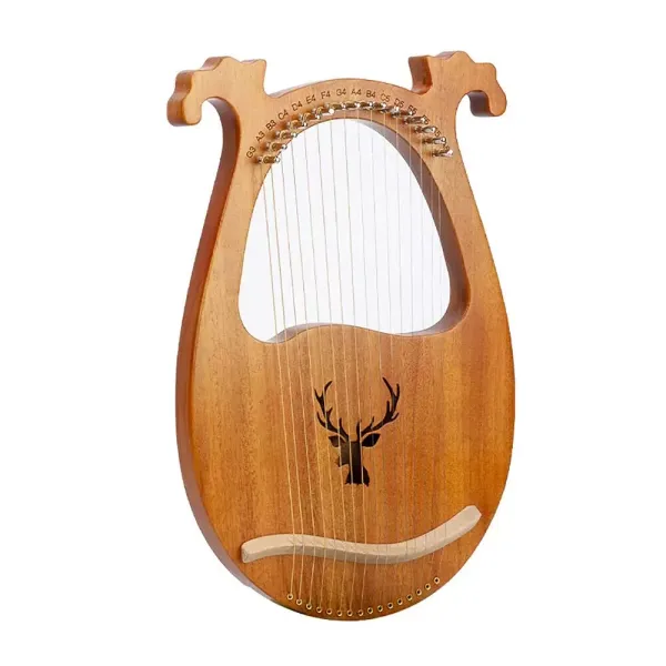 Lyre Harpe 16 Cordes En Acajou Massif - Instrument De Musique Bleu Avec Accessoires Pour Débutants Et Adultes