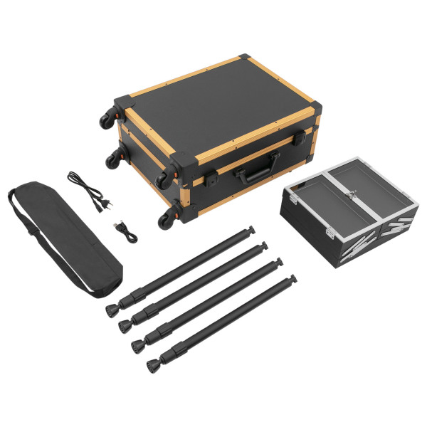 Trousse de maquillage professionnelle Trousse de maquillage de voyage avec miroir LED Noir Jaune Trousse de maquillage professionnelle Trousse de maquillage de voyage avec miroir LED Noir Jaune