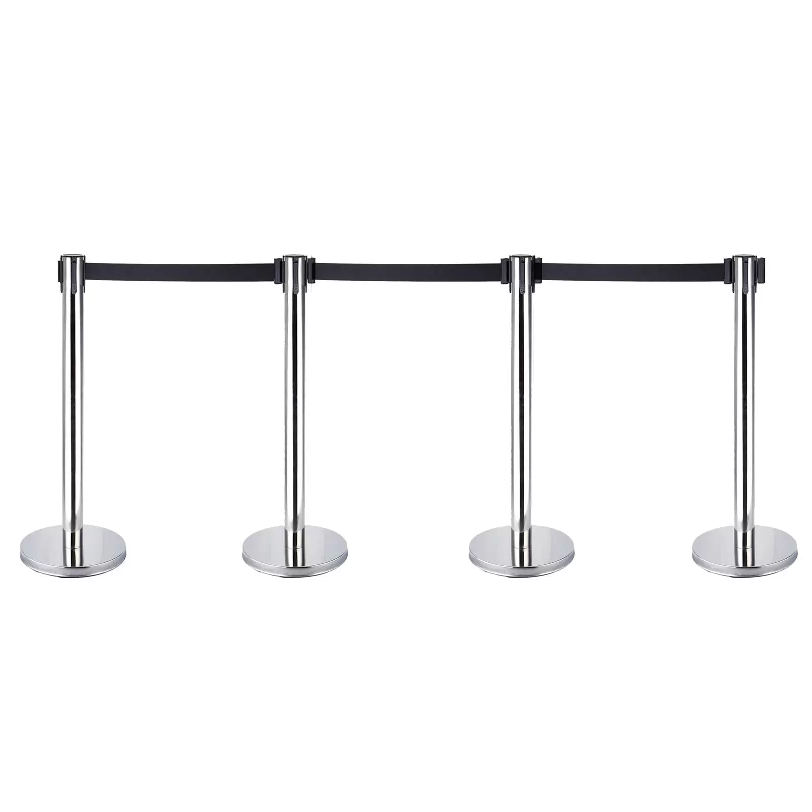 Lot de 4 supports de délimitation en acier inoxydable avec cordon de serrage 200 cm Lot de 4 supports de délimitation en acier inoxydable avec cordon de serrage 200 cm