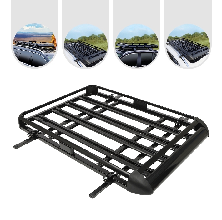 Barres de toit universelles en aluminium pour voiture, barres de toit, barres de toit universelles, 140 x 100 cm, noir