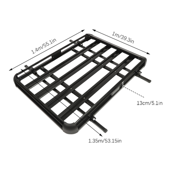 Barres de toit universelles en aluminium pour voiture, barres de toit, barres de toit universelles, 140 x 100 cm, noir