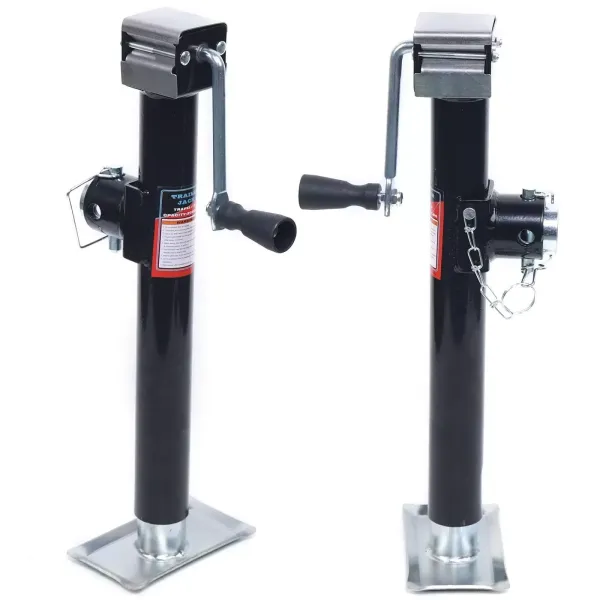 Lot de 2 pieds de support pour remorque - Support de levage pour charges lourdes - Avec manivelle - 1000 kg - Charge de support - 1 t Lot de 2 pieds de support pour remorque - Support de levage pour charges lourdes - Avec manivelle - 1000 kg - Charge de support - 1 t