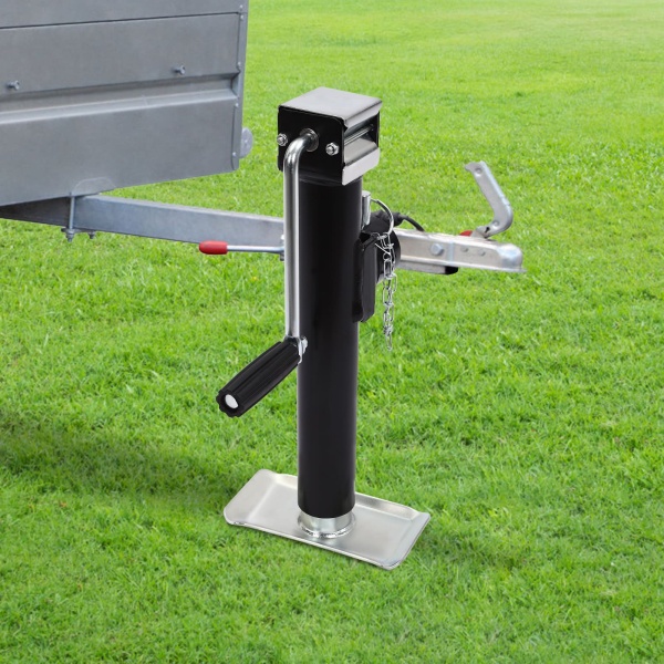 Lot de 2 pieds de support pour remorque - Support de levage pour charges lourdes - Avec manivelle - 1000 kg - Charge de support - 1 t
