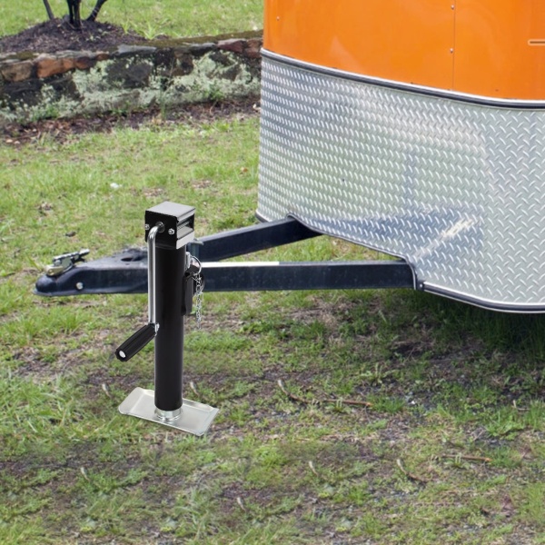 Lot de 2 pieds de support pour remorque - Support de levage pour charges lourdes - Avec manivelle - 1000 kg - Charge de support - 1 t