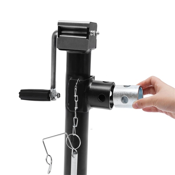 Lot de 2 pieds de support pour remorque - Support de levage pour charges lourdes - Avec manivelle - 1000 kg - Charge de support - 1 t