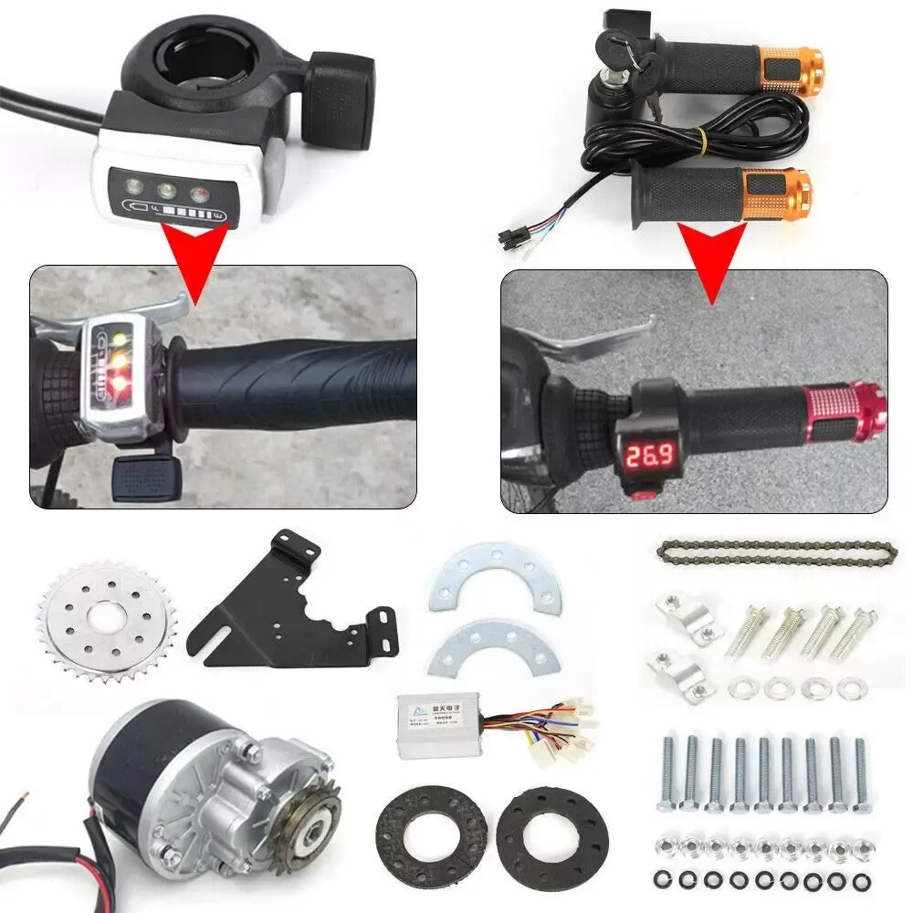 Kit de conversion de vélo électrique pour VTT 24 V 250 W - Roue arrière avec système de freinage