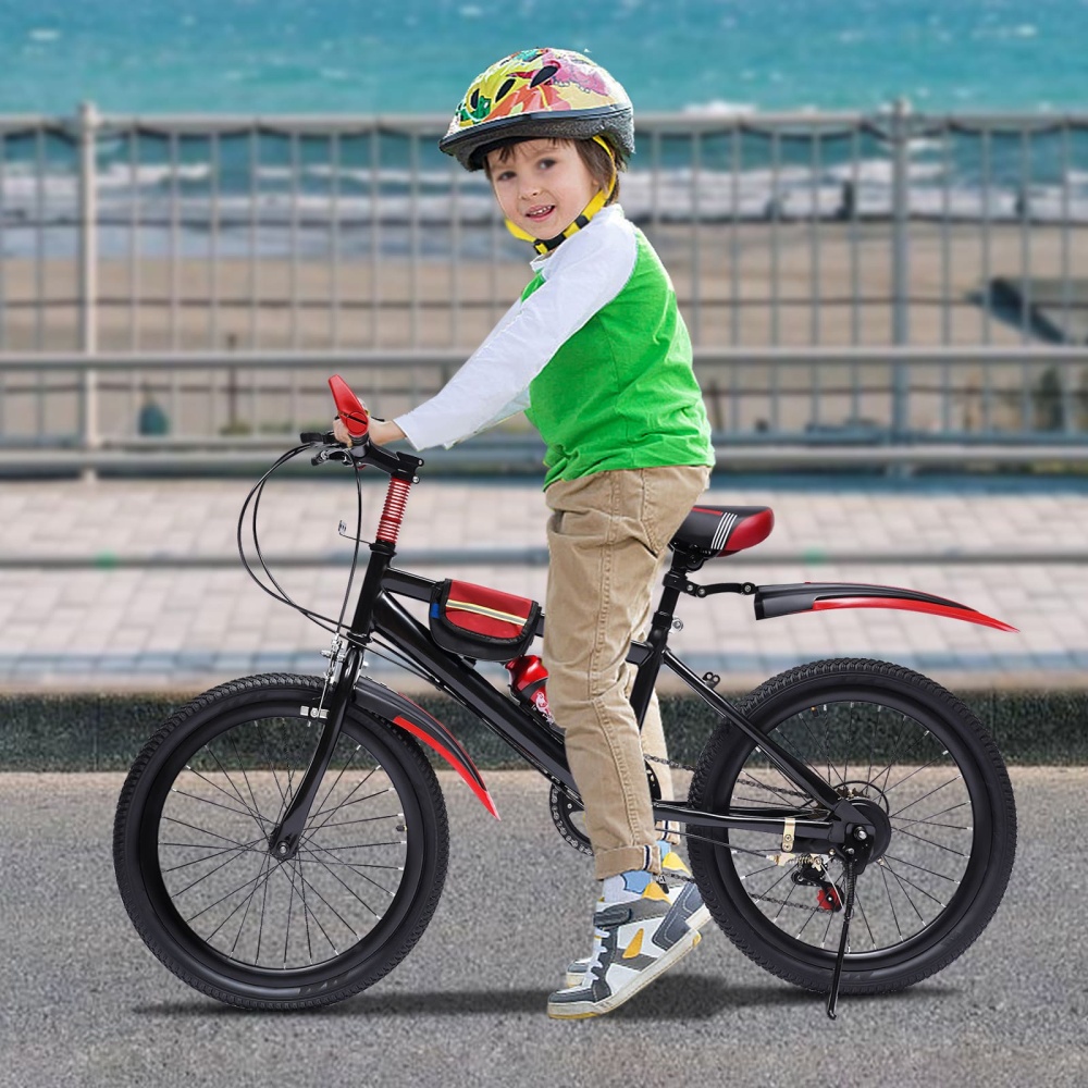 VTT 20 Pouces – Cadre Acier Carbone, Double Frein à Disque, Siège Confort, Capacité 85 Kg – Rouge