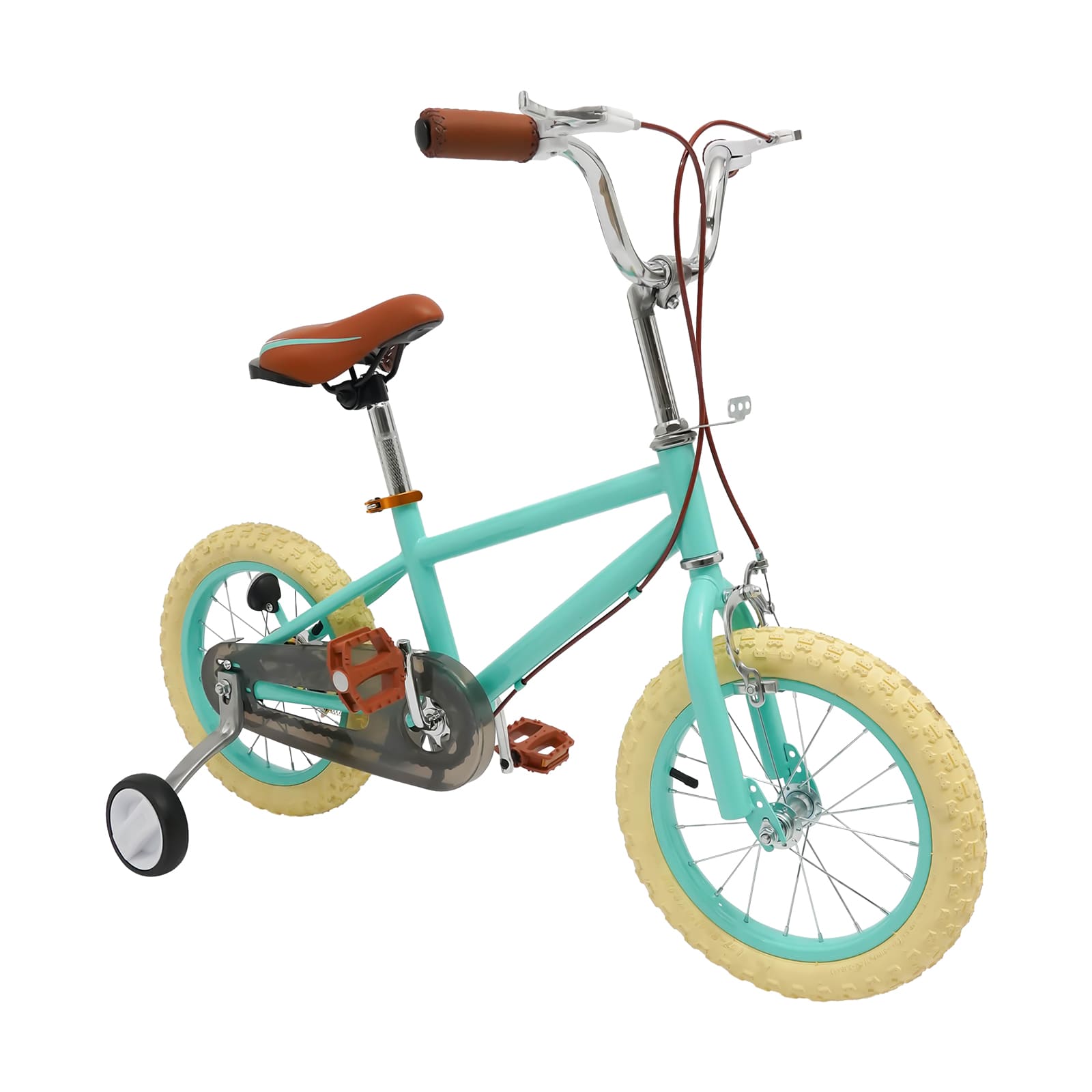 Vélo pour enfant garçon et fille de 16 pouces, alliage d'acier au carbone, hauteur réglable, avec roues stabilisatrices, roue auxiliaire, convient aux enfants âgés de 4 à 8 ans, jaune